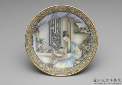 图片[2]-Dish with “Mother Tutoring Her Child” motif in falangcai painted enamels, Qianlong reign (1736-1795), Qing dynasty-China Archive